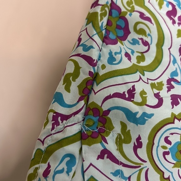 Victoria secret silk long sleeve V-neck tunic top women’s xs cover up blue print - Picture 9 of 10